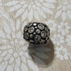 Pandora Sterling Silver Encore Bubbles CZ Clip Charm Bead